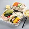 Deshangyuan 700ml Sugarcane Pulp Disposable Meal Boxes with Lids, 50-Pack