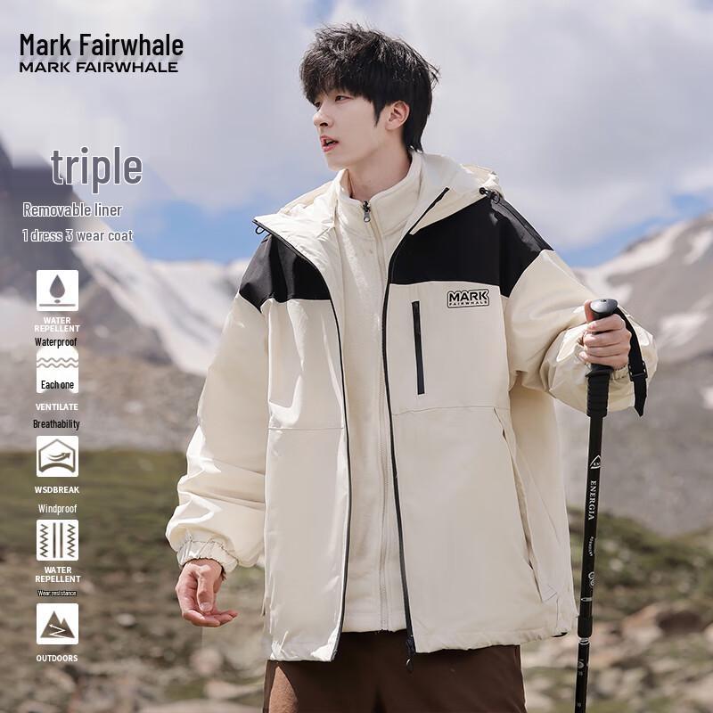 

Mark Fairwhale Men s Outdoor 3-in-1 Triple-Proof Jacket M