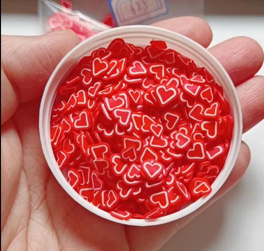 5mm Red Hearts Polymer Clay Slices Sprnkles Soft Pottery for DIY Slime Crafts Accessories 5MM-0.5kg/bag