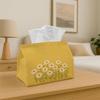 1pc Modern Minimalist Daisy Tissue Box Holder & Napkin Dispenser - Yellow Floral Decor Suitable for Home, Bedside Table, Car Organizer, Compatible Wit