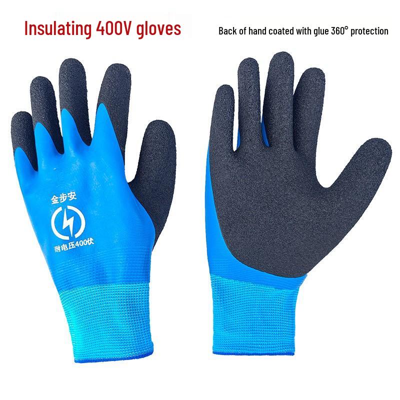 400V Insulated Electrician's Gloves, 380V Low-Voltage, Anti-Electric, Flexible, Non-Slip, Wear-Resistant Rubber Gloves