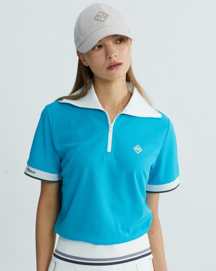 MONDAYFLOW Wide Collar Zip-Up Top_Till