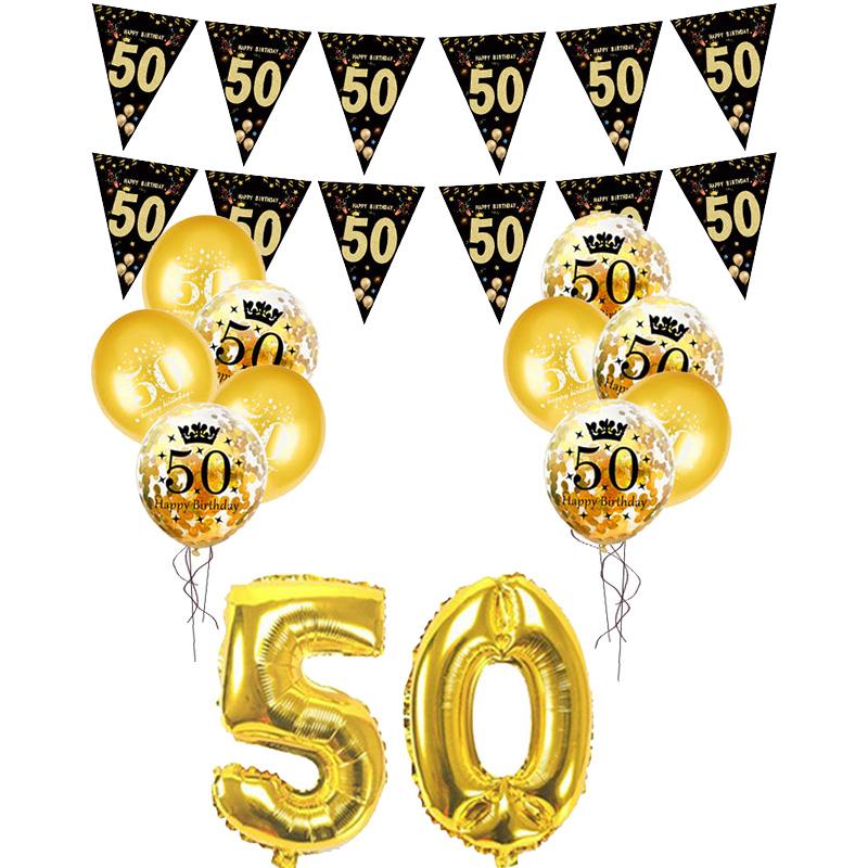 30th 40th 50th 60th Birthday Decorations Number Balloons Birthday Hanging Banner Flags for Adult 30th Anniversary Supplies