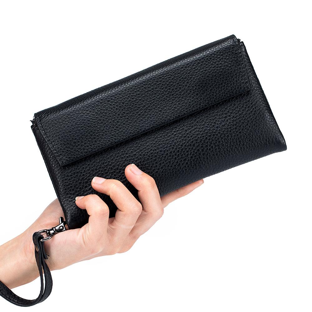New hand-held soft leather long wallet, fashionable and versatile, large-capacity multi-card card bag, can put mobile phone wallet