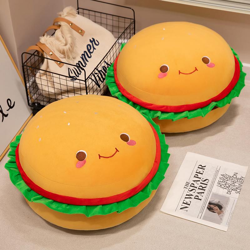 Creative Hamburger Plush Toy Soft Stuffed Kawaii Padded Cushion Funny Food Pillow Cute Burger Bread Doll Birthday Gift New