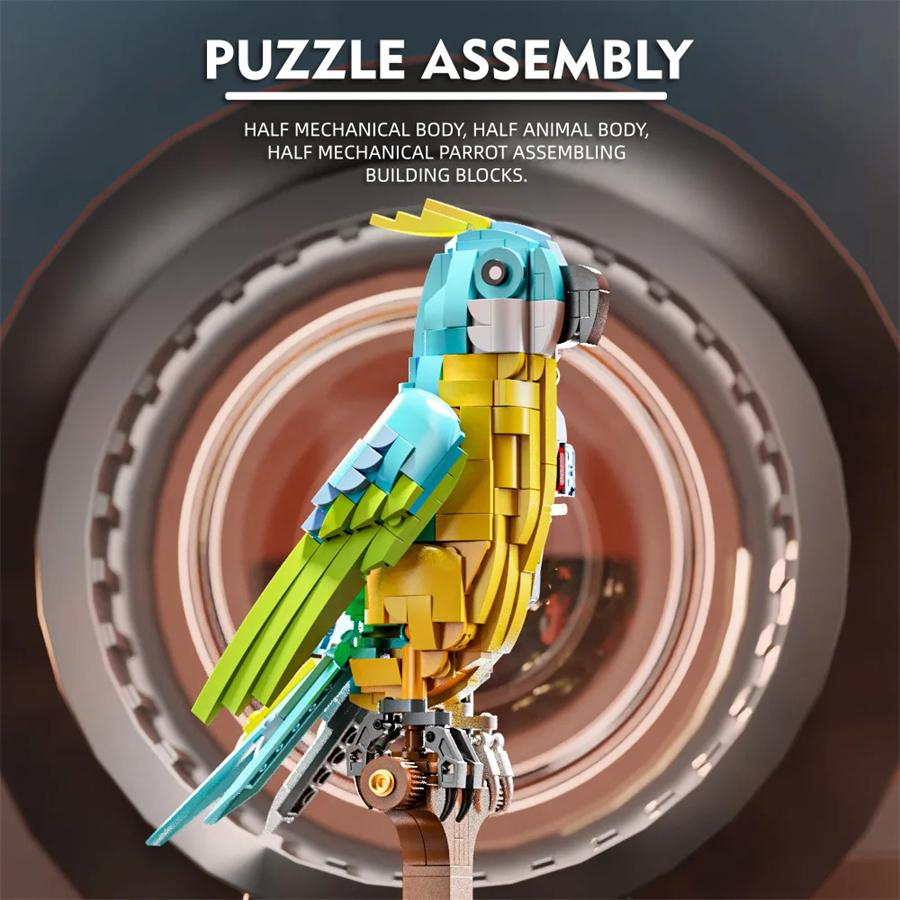 High-Standard-Quality 688Pcs High-Quality Mechanical High-Quality Parrot High-Quality Bird High-Quality Animal Construction Set High-Quality