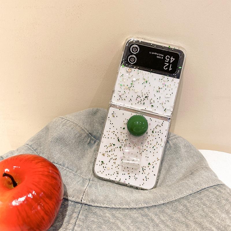 

For Samsung Zflip6 Flip Folding Screen Zfold5 Round Ring Niche Glitter Mobile Phone Case Women s Sequin For Samsung ZFold7