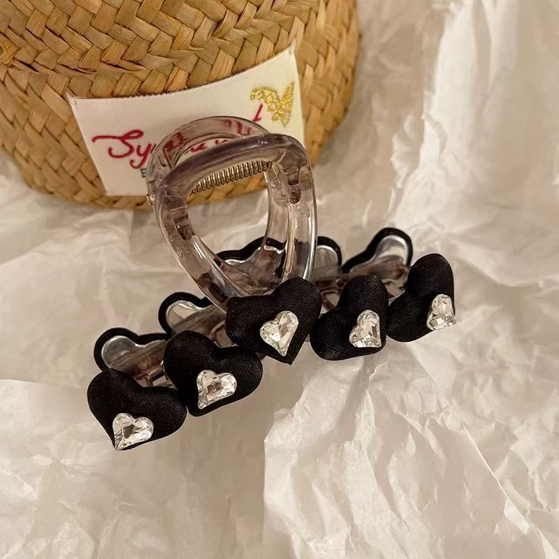 2025 New Korean Jelly Color Flower Heart Hair Claws Sweet Rhinestone Hair Clips Irregular Shark Hairpins Hair Accessories Headwear