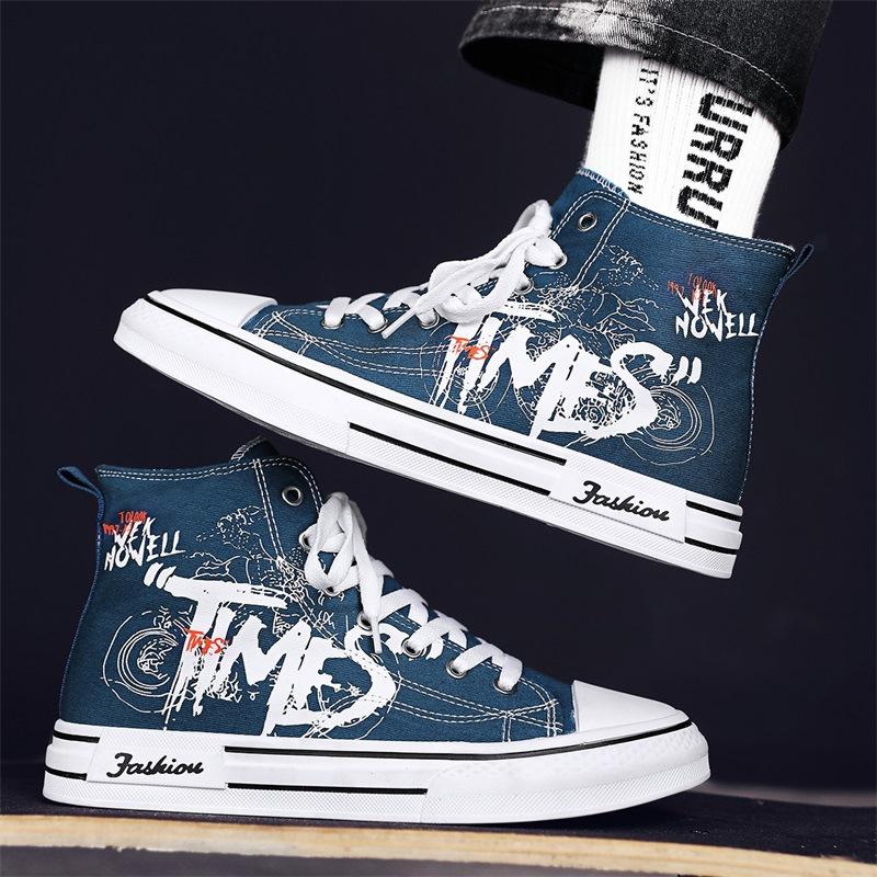 Fashion Men Casual Shoes High Top Canvas Shoes for Men Lace Up New Fashion Platform Tenis Men's Sneakers Male Vulcanize Shoes