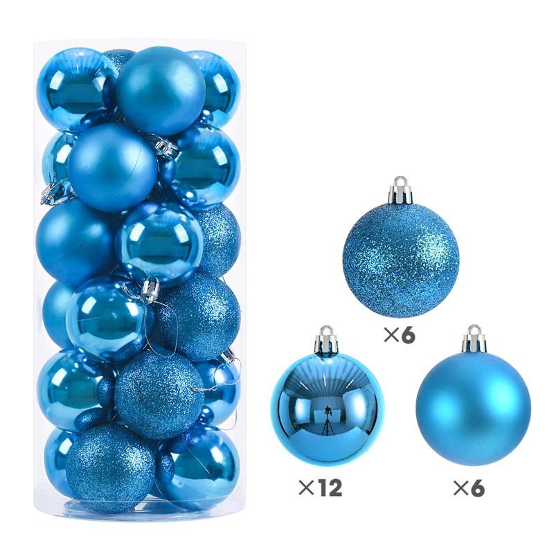 24pcs Christmas Balls Xmas Tree Hanging Ornaments 3/4/6cm Home Party Navidad 2026 New Gift Decorations