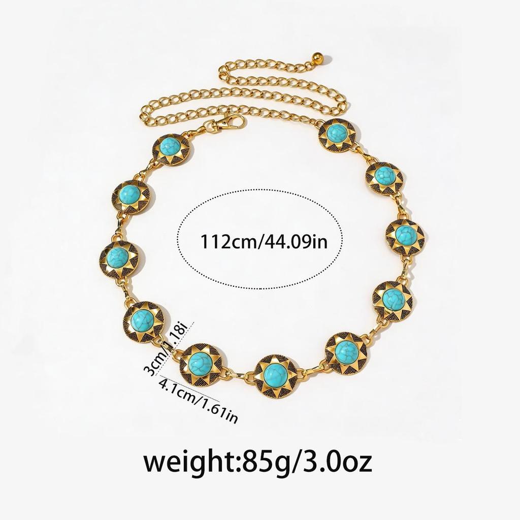 Bohemian Retro Metal Waist Chain for Women - Ethnic Style Body Jewelry