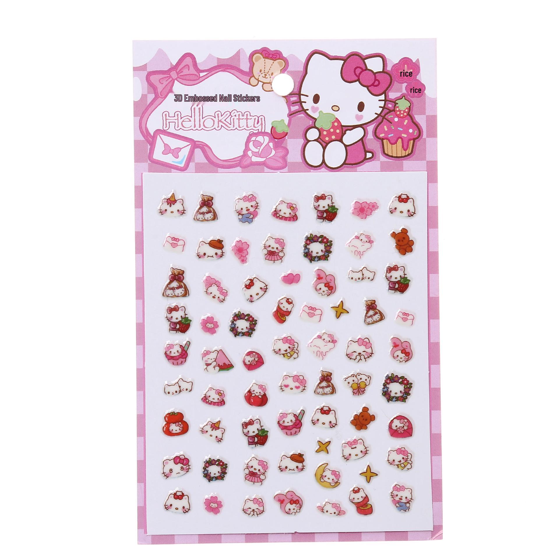 3D Светящиеся Наклейки на Ногти - Декор Маникюра с Мелким Рисунком, Тема Дневник Маленькой Принцессы Куроми