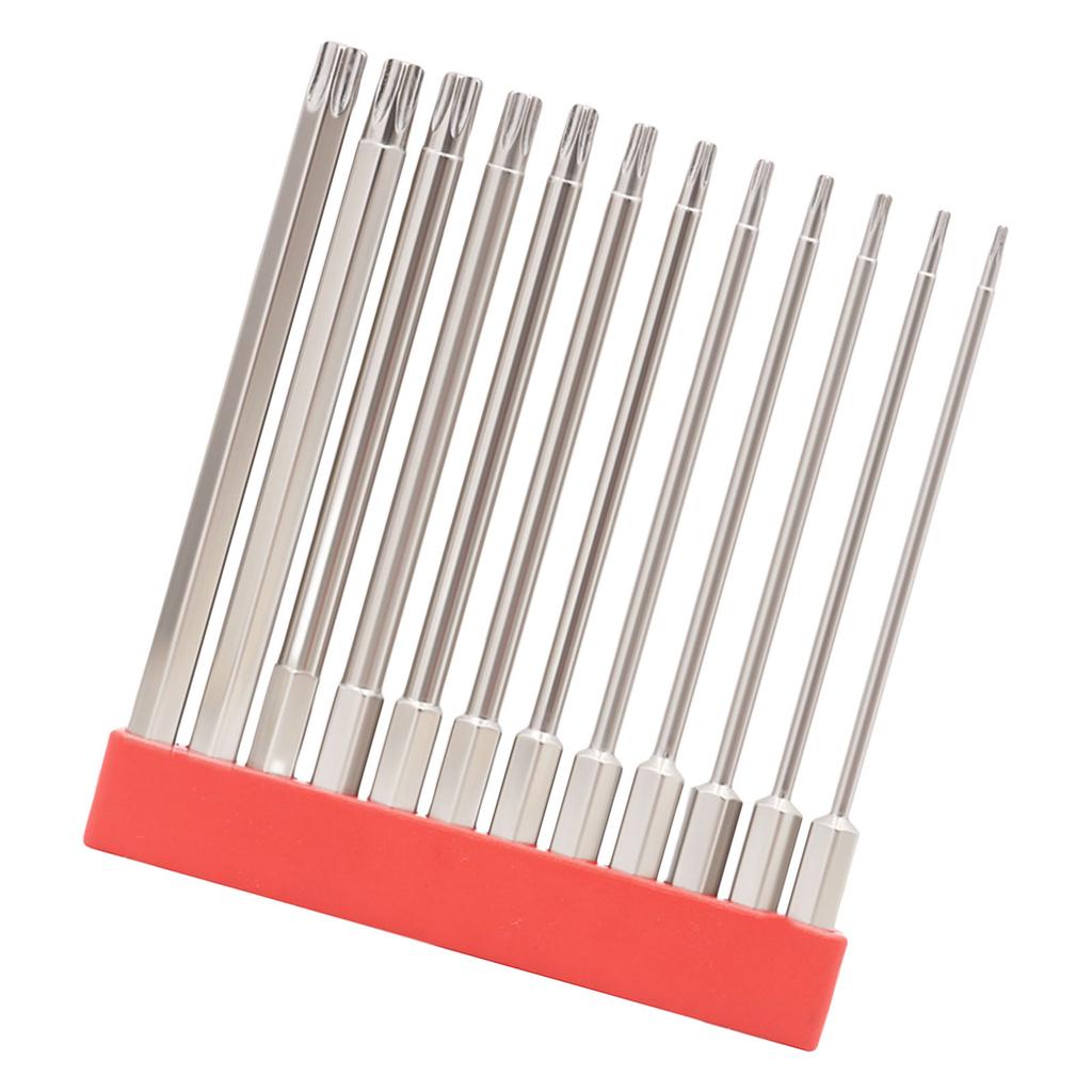 12Pcs 50/75/100mm Security Blossom Bit Set 1/4inch Hex Shank Magnetic Star Screwdriver Bit Set Magnetic Screw Driver