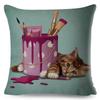 Cute Cartoon Dog Pillowcase Linen Decorative Pillowcase Office Home Sofa Decorative Cushion Cover 45*45Cm