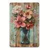 Vintage-Inspired Metal Tin Sign with Beautiful Vase Design - Perfect for Home, Gym, Cafe, or Garage Decor, Indoor/Outdoor Use, 8