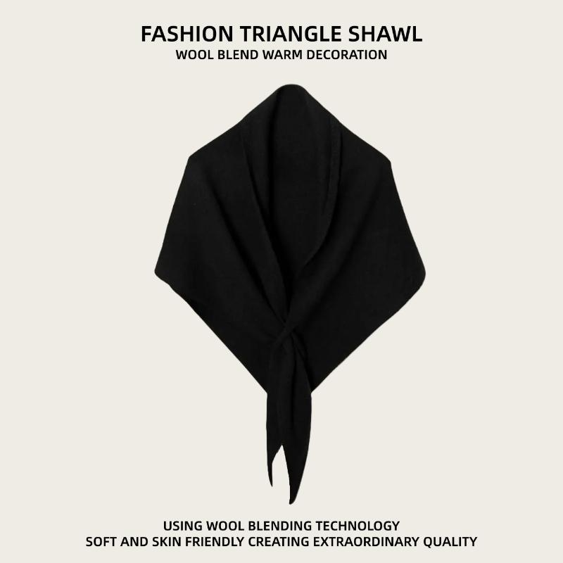 Winter Women Shawl Wraps Cardigan Cape Wool Blend Triangle Shawl Scarf Thickened With Knitted Warm Shoulder