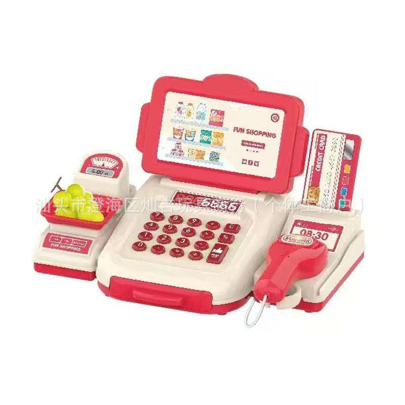 Children Simulation Cashier Play House Checkout Page Toy Supermarket Cash Register Swipe Card Scan Shopping Calculator