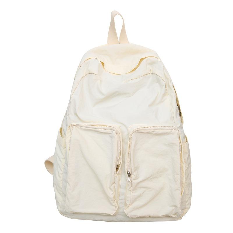 

Женский легкий рюкзак, однотонный мужской дорожный рюкзак, большой емкости для поездок на работу белый