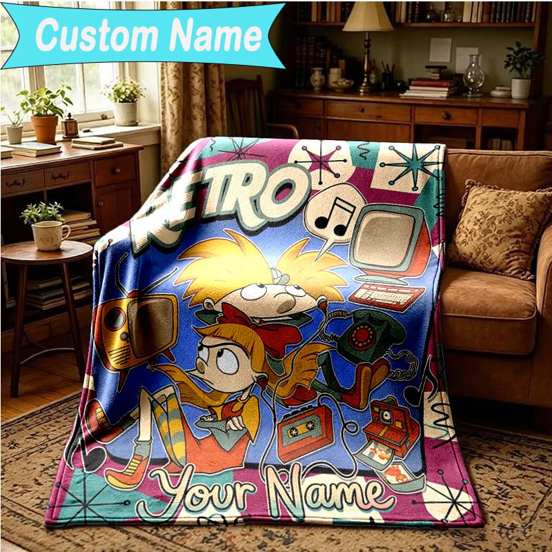 1PC Custom Name Blanket Arnold Adventure Awaits Flannel Blankets Patterns Throw Blanket All-Season Soft Gift for Couch, Bed, Camping, Birthday Gifts