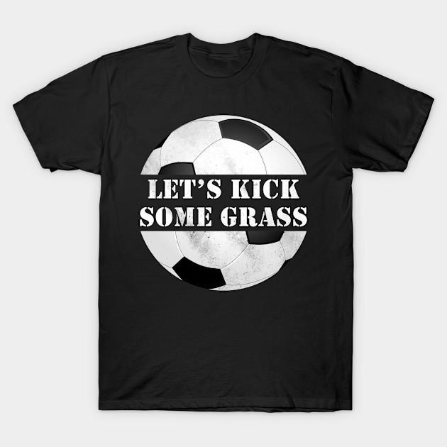 Men Black Print T-shirt Let S Kick Some Grass No-Cut Transfer Paper Print Cotton Tshirt 2XL чёрный