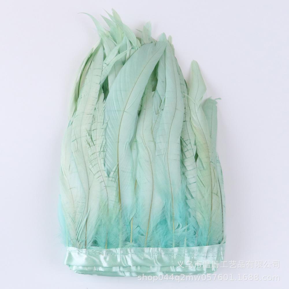 25-30Cm Dyeing Purple Tail Cloth Edge Clothing Accessories Pendant Handicraft Material Chicken Feather Cloth Belt Diy