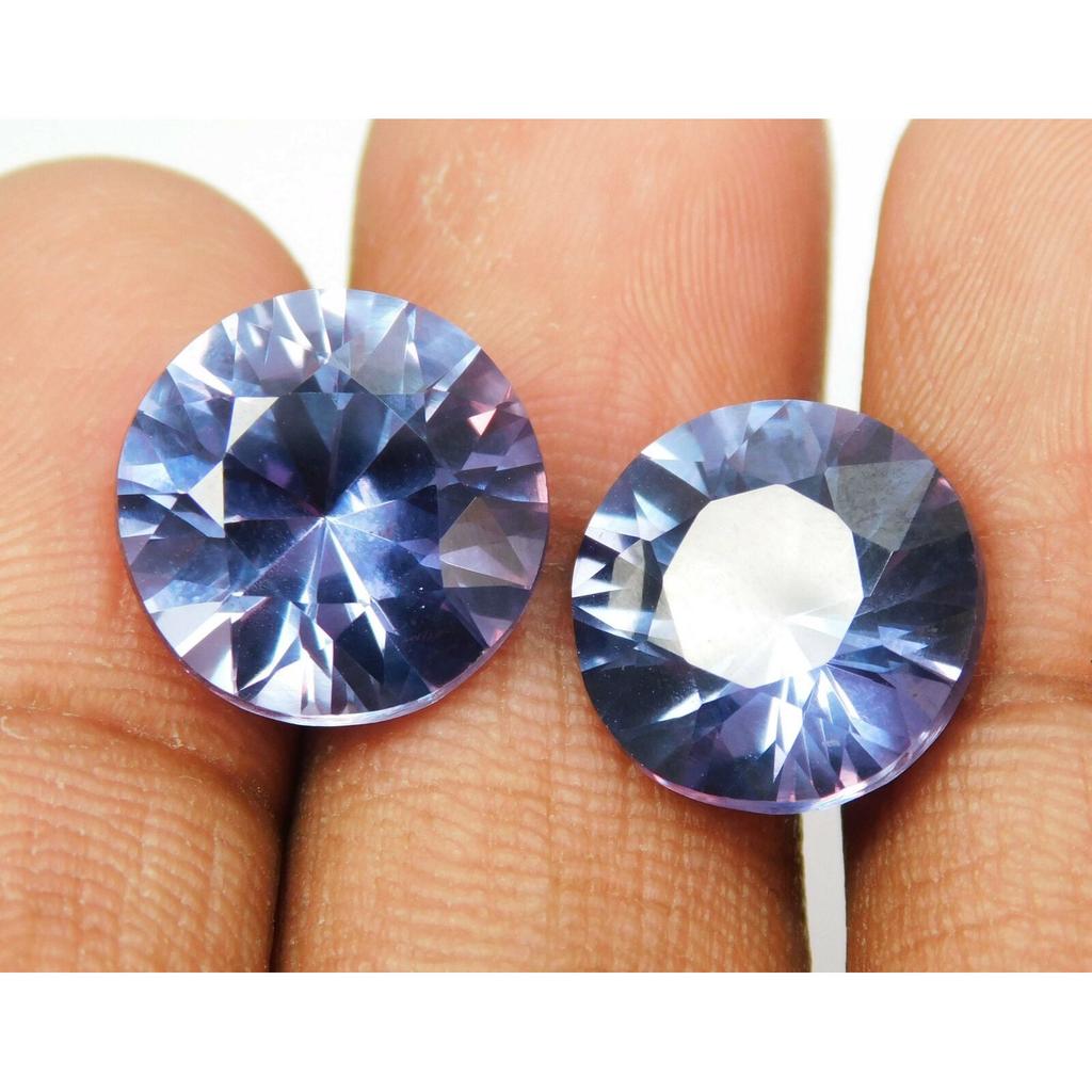 15 Ct Natural COLOR-CHANGE Alexandrite Round Shape CERTIFIED Loose Gemstone Pair
