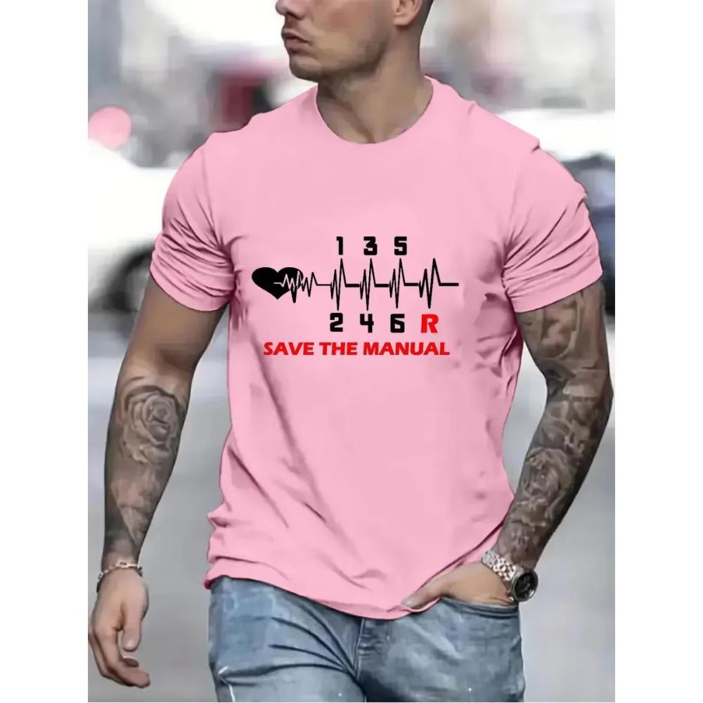 Vintage T Shirts for Men Save The Stick Manual Transmission Three Print Top Oversized Tee Hip Hop T-Shirts Men Clothing Camiseta