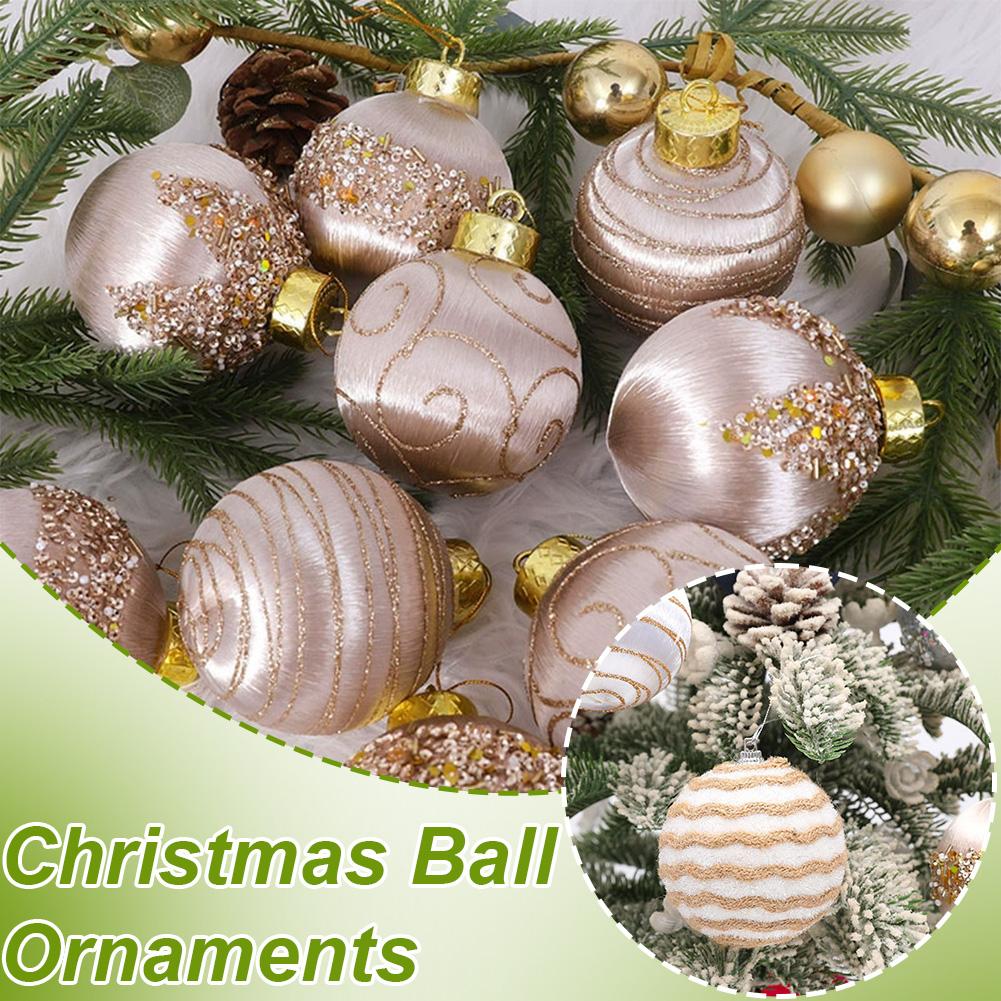 Christmas Tree Ornaments Satin Christmas Ball Ornaments Luxury For Xmas Holiday Party Indoor Decorations - 8cm 3.15inch Pac M4O6