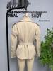 European and American Style Women's Solid Color Belted Short Jacket Windbreaker.
