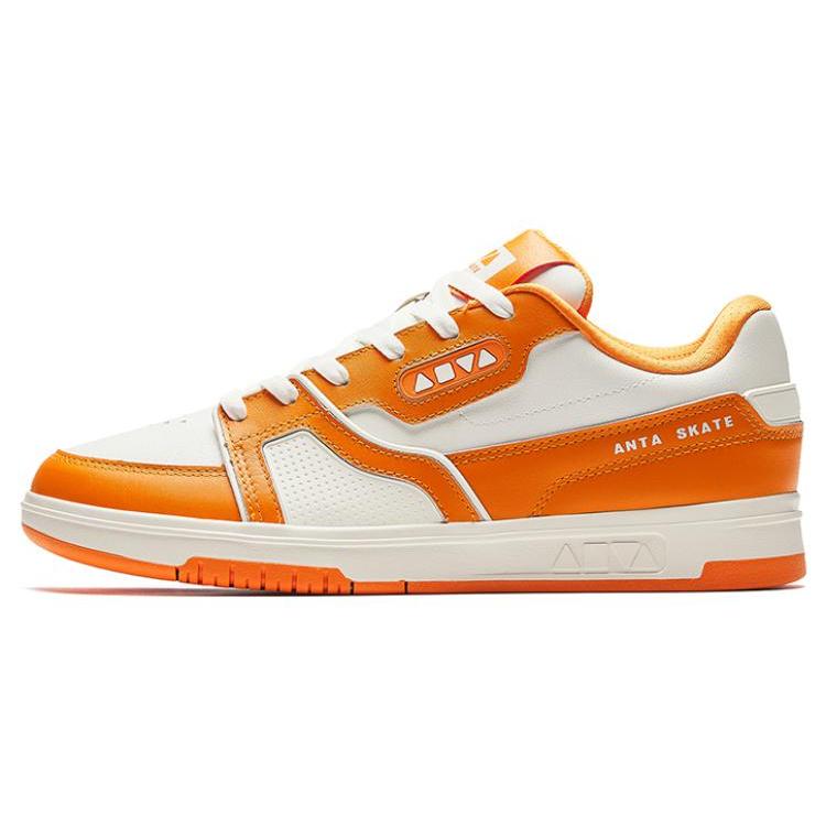 

New Anta Cushioning Wear Resistant Low Top Skateboard Shoes Men s White Orange 912348026-3 40