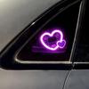 Doppelherzform LED Solar Auto Innenraum Atmosphärenlicht USB-betrieben Neon Fenster Dekorative Lampe Auto Dekor Zubehör