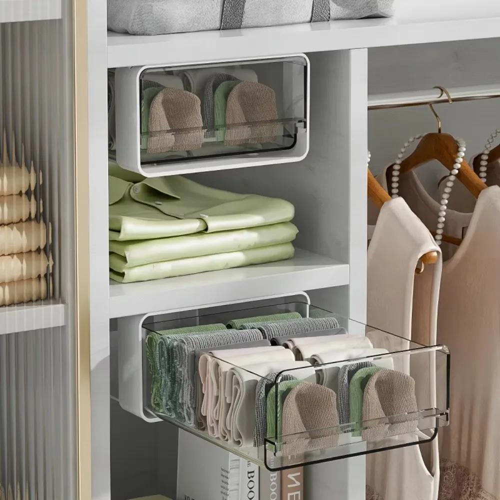 Versteckte Schubladen-Aufbewahrungsboxen unter dem Schreibtisch Transparente Schubladenboxen Selbstklebend Büro-Tisch Schreibtisch Zuhause Kunststoff-Organizer Schließfach