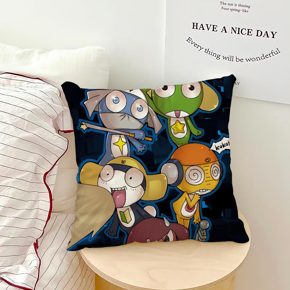 

Забавный мультяшный Keroro Gunsou Лягушка Наволочка для дивана Гостиная Спальня Изголовье Спинка Подушка Квадратная Подушка Время Сна 16x16Inch