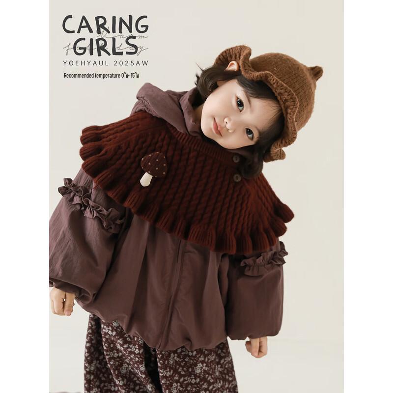 YouYou Girls' 2025 Winter Warm Hooded Padded Jacket