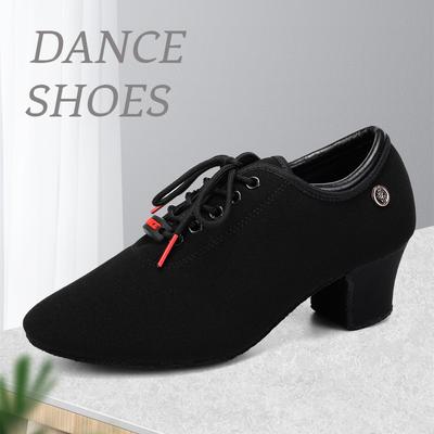 Damskie buty do tańca Jazz Latin na średnim obcasie z oddychającą tkaniną Oxford Buty do tańca nowoczesnego na obcasie 5 cm
