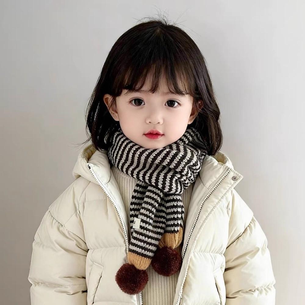 Thick Warm Knit Knit Striped Scarf Striped Pattern Toddler Scarf  Winter Outdoor Play
