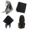 80cm Glitter Rhinestone Square Scarf, Sparkly Mesh Head Wrap for Women