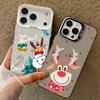 Plush Reindeer and Christmas Snowman Design IMD Hard  Case For iPhone 17 Pro Max Air 16 15 14 13  Shockproof  Cover