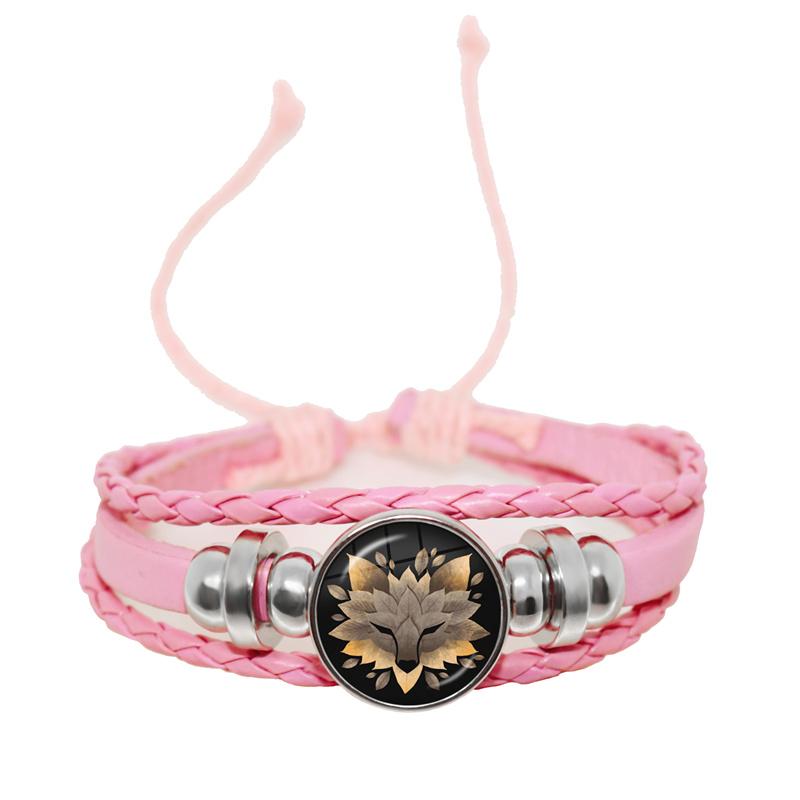 2022 Creative Painting Animal Leaf Fox Wolf Cat Owl Koala Rabbit Deer Round Glass Dome Bracelet Handmade DIY Gift