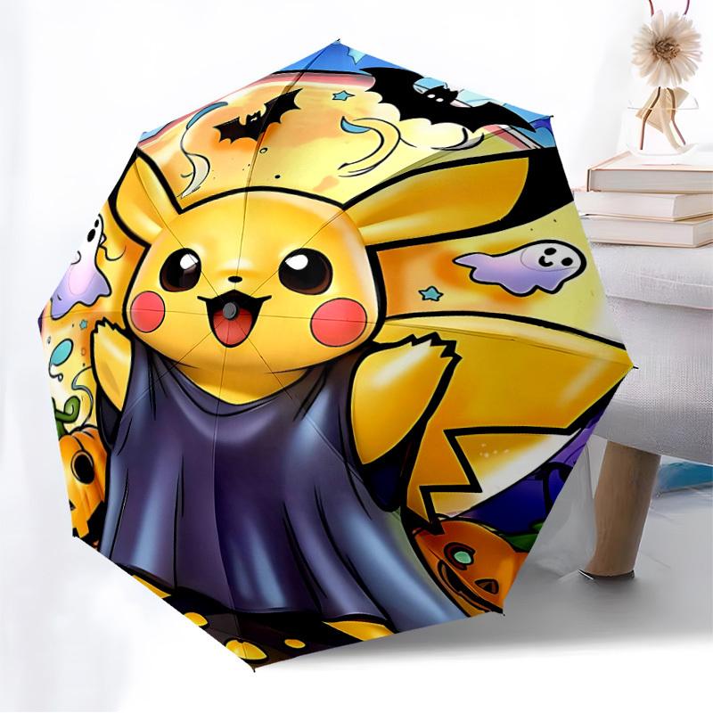 1pc Halloween Pikachu Automatic Open/Close Umbrella, Lightweight Design for Everyone, Halloween & Christmas Gifts - Ideal for Daily, Formal, Party Use