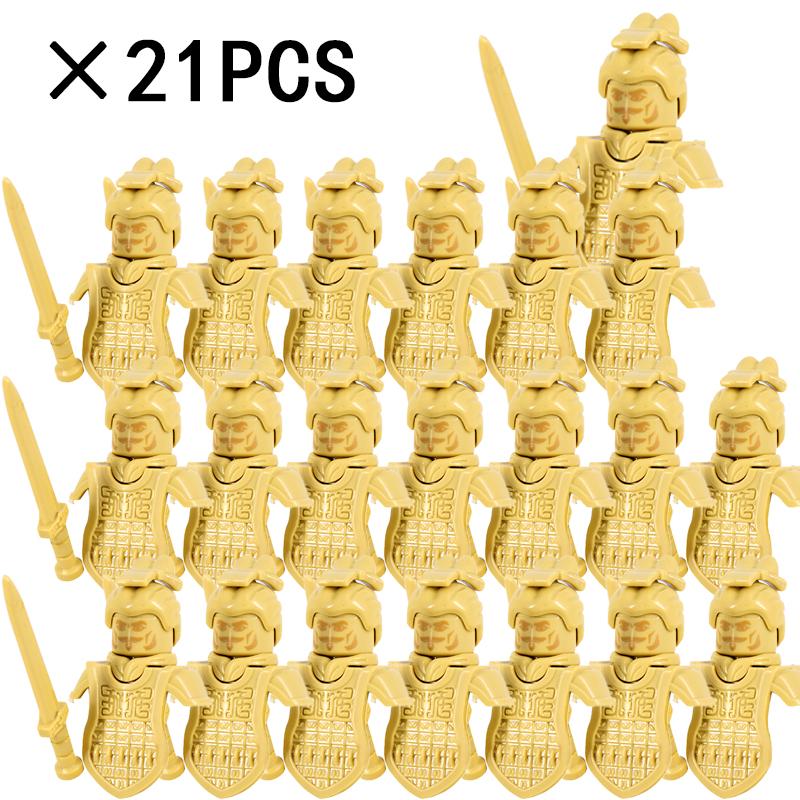 21PCS Medieval Military Soldiers Army Figures Armor Guard Warriors Archer Knights Building Blocks Bricks Toys for Kid Gifts