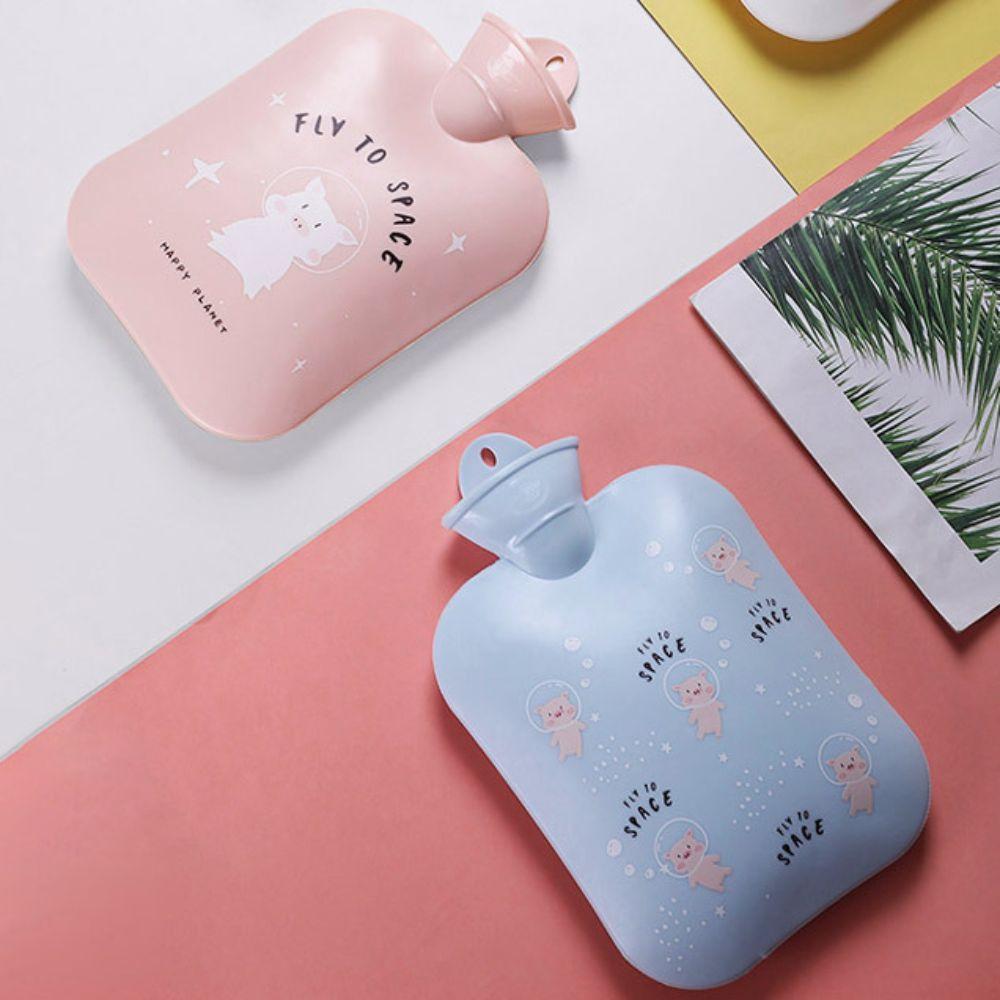 PVC Cartoon Pig Hot Water Bag with Plush Cover Hand Warmer Portable Hot Water Bottles  Foot