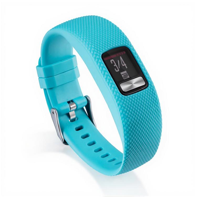 Pro Garmin Vivofit 4 xDfind Stříbrná přezka Silikonový sportovní řemínek