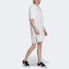 Adidas Originals Trefoil Logo Print Round Neck Pullover Short Sleeve Dress Women Dress White HC2034
