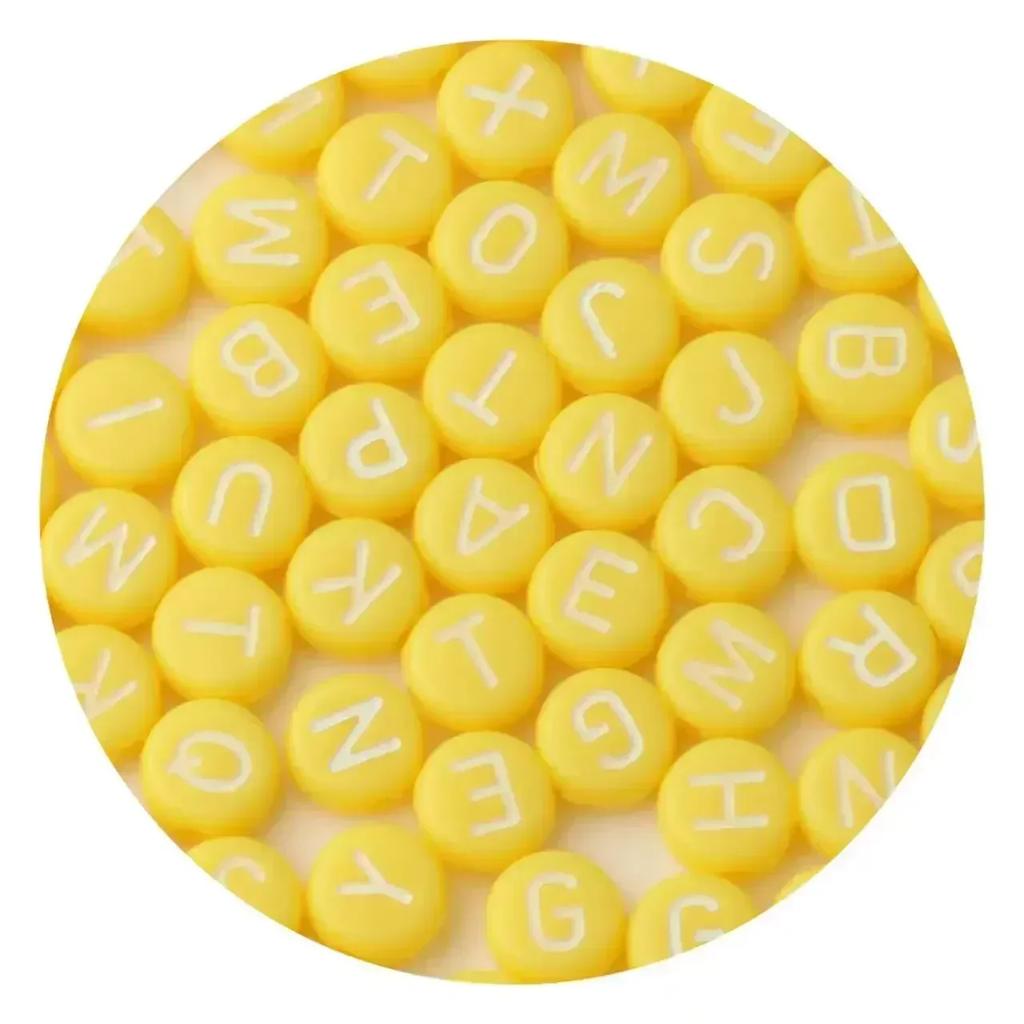100-500PCS Colorful Letter Beads With Holes Acrylic Round Flat Loose Alphabet Beads For Jewelry Making DIY Bracelet Accessories