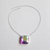 European And American Big Diamond Color Necklace Fashion Rhinestone Punk Style Square Geometric Necklace Necklace
