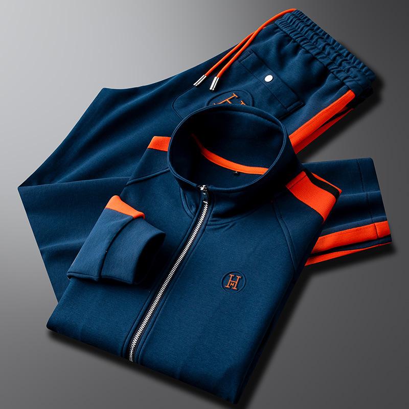 Men's Sportswear Set Standing Collar Zipper Casual Two-piece