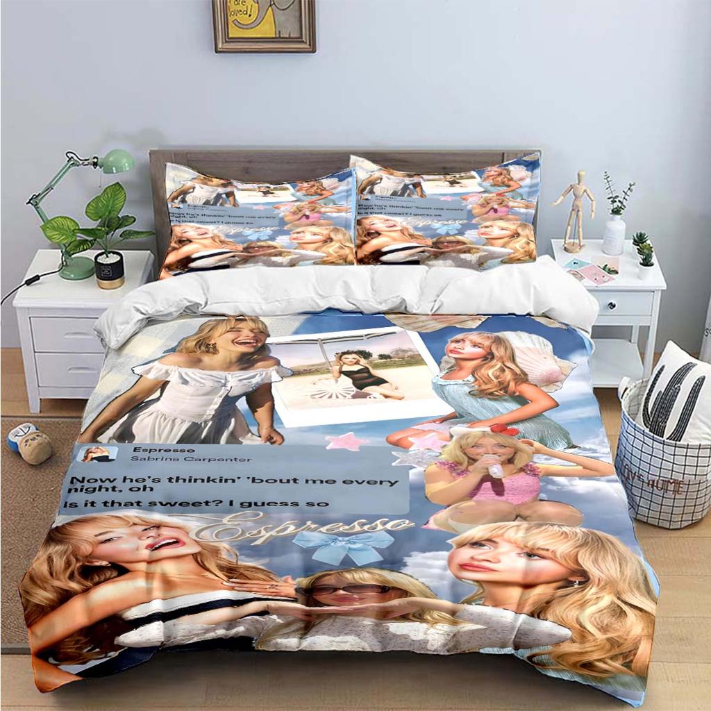 Singer Girls S-Sabrina Imprimé Carpe Ensembles de Literie Ensemble de Fournitures de Lit Exquis Housse de Couette Ensemble Couette de Lit Ensemble de Literie Cadeau de Luxe