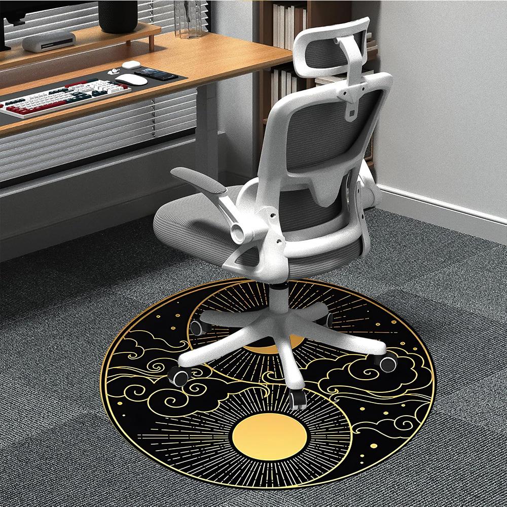 

1PC Celestial Yin Yang Symbol Chair Carpet for Office, Indoor Non-Slip Washable Carpet, Soft Comfortable Mat For Office Room yy250930091 80cm by 80cm