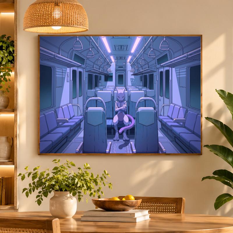 5D Diamond Painting Mewtwo DIY Full Drill Diamond Art Kit Home Decoration
